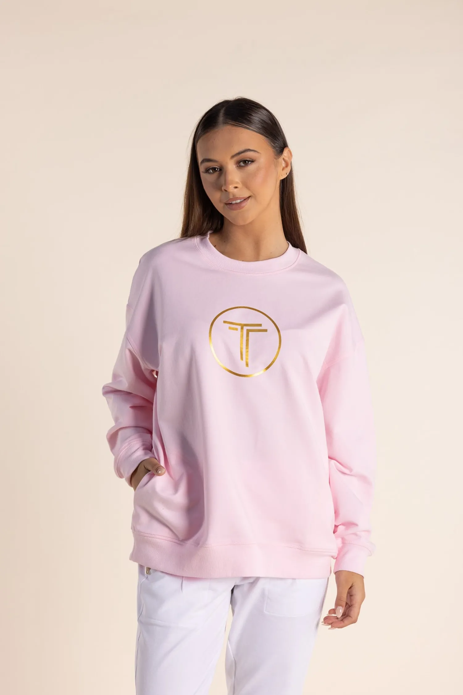 Discount Harlyn Metallic Logo Sweat - Pink Rose - TT55 Jumpers & Knitwear|Activewear