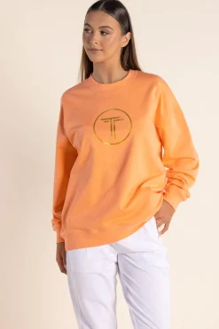 Clearance Harlyn Metallic Logo Sweat - Mandarin - TT55 Activewear|Jumpers & Knitwear