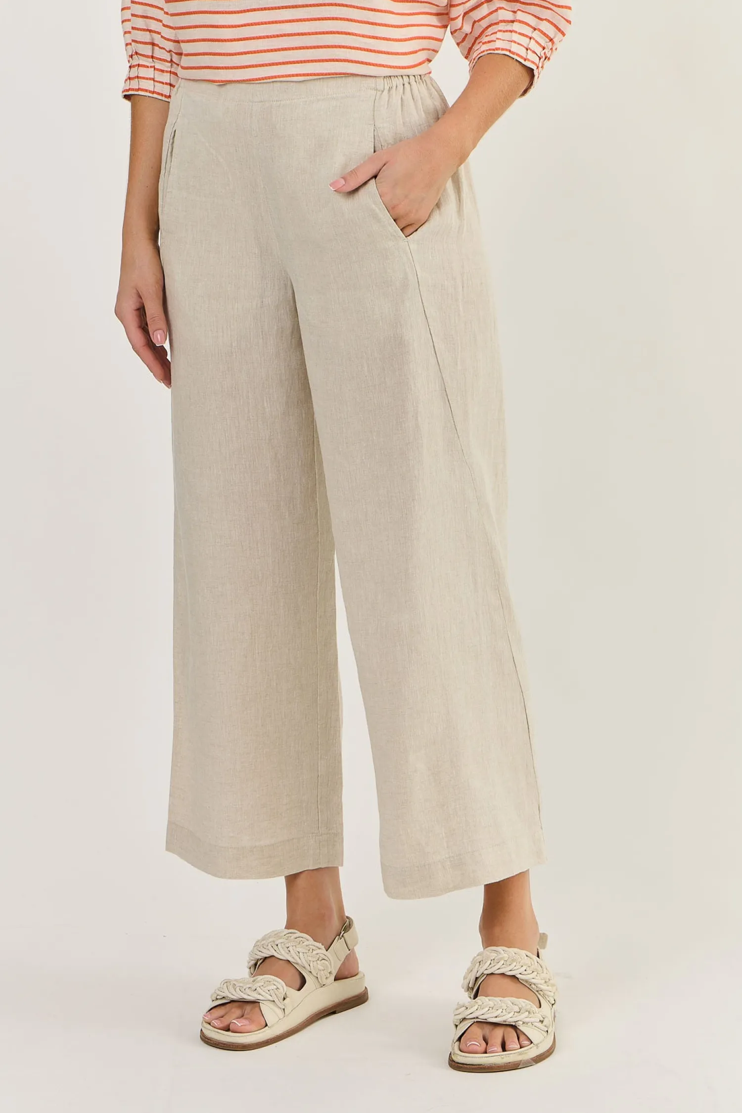 Clearance Hayley Pant -Sand - OJ10 Linen Lovers|Ladies Pants