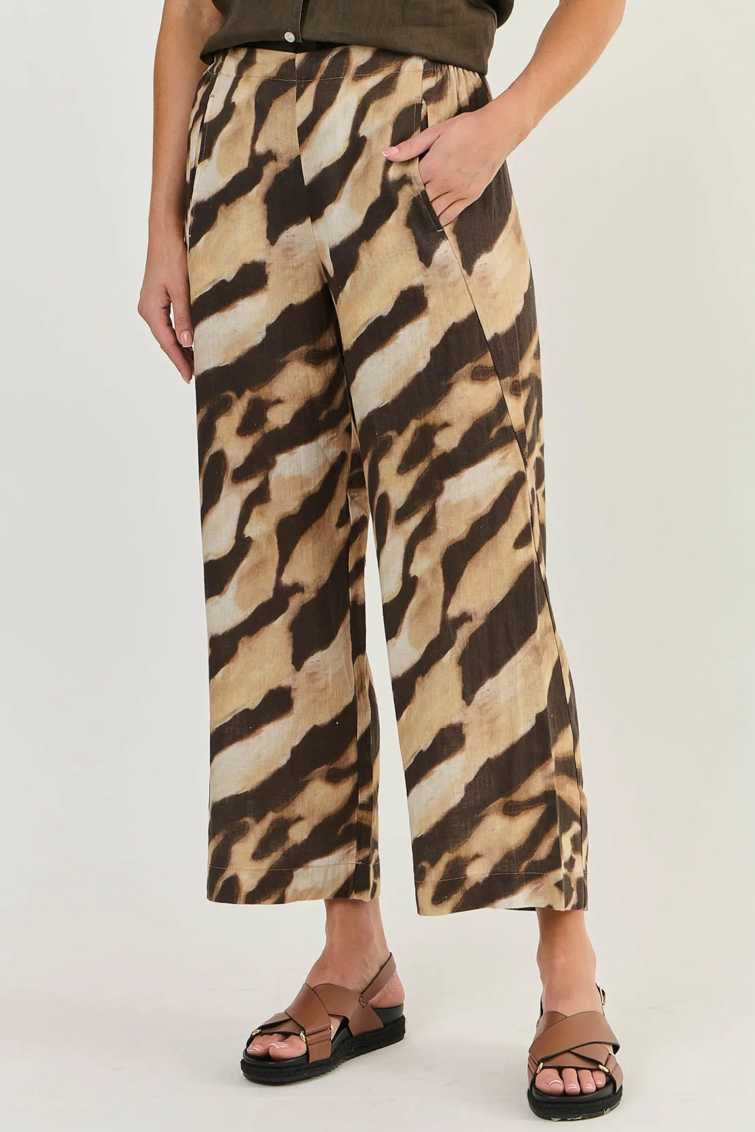 Sale Hayley Pant -Wildcat - OJ10 Linen Lovers|Ladies Pants