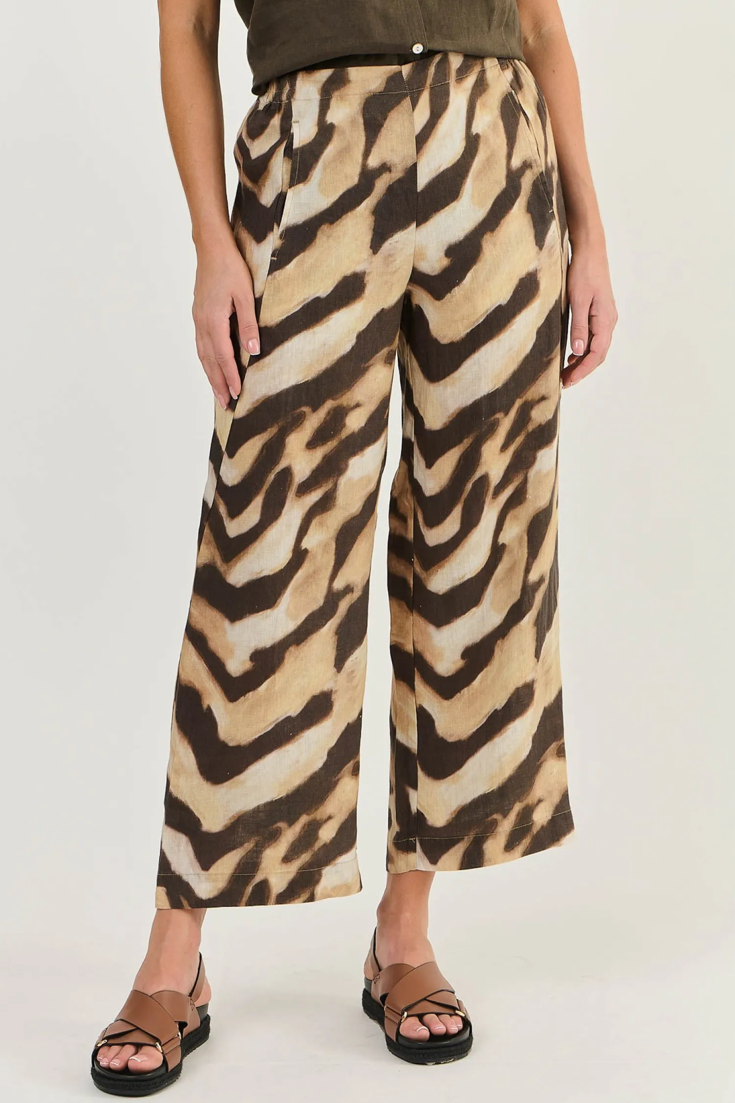 Sale Hayley Pant -Wildcat - OJ10 Linen Lovers|Ladies Pants