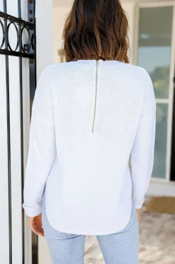 Clearance I'm Famous Zip Knit - White - SN15 Jumpers & Knitwear