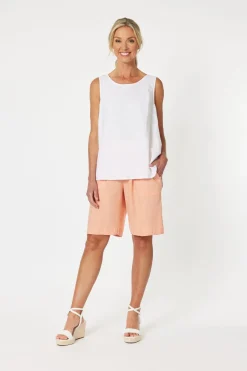 Clearance Jersey Waist Linen Shorts - Mandarine - GS8 Shorts