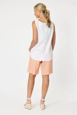 Clearance Jersey Waist Linen Shorts - Mandarine - GS8 Shorts