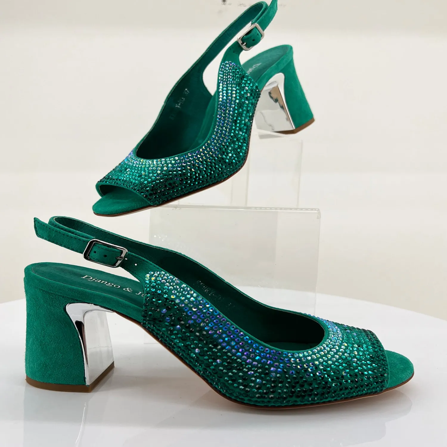 Hot Kerry Heel - Emerald Multi - DJ6 Wedding Shoes