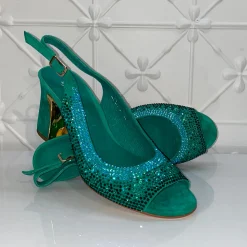 Hot Kerry Heel - Emerald Multi - DJ6 Wedding Shoes