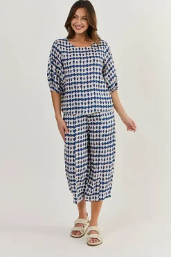 Best Kyleigh Crop Linen Pant - Delta Blot - OJ32 Ladies Pants