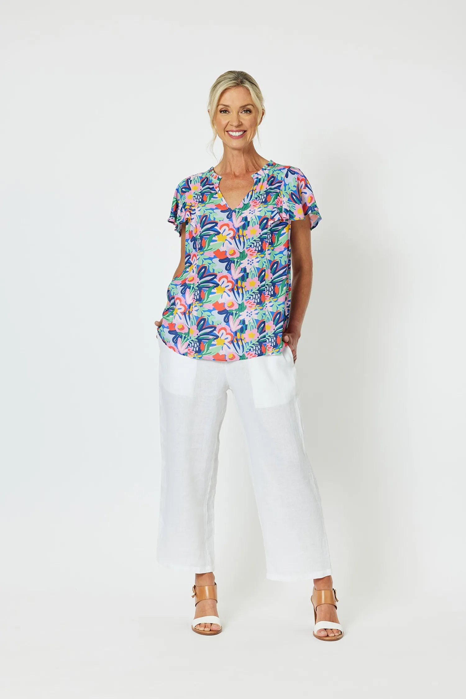 Hot Lara Wide Leg Linen Pants - White - GS5 Linen Lovers|Ladies Pants