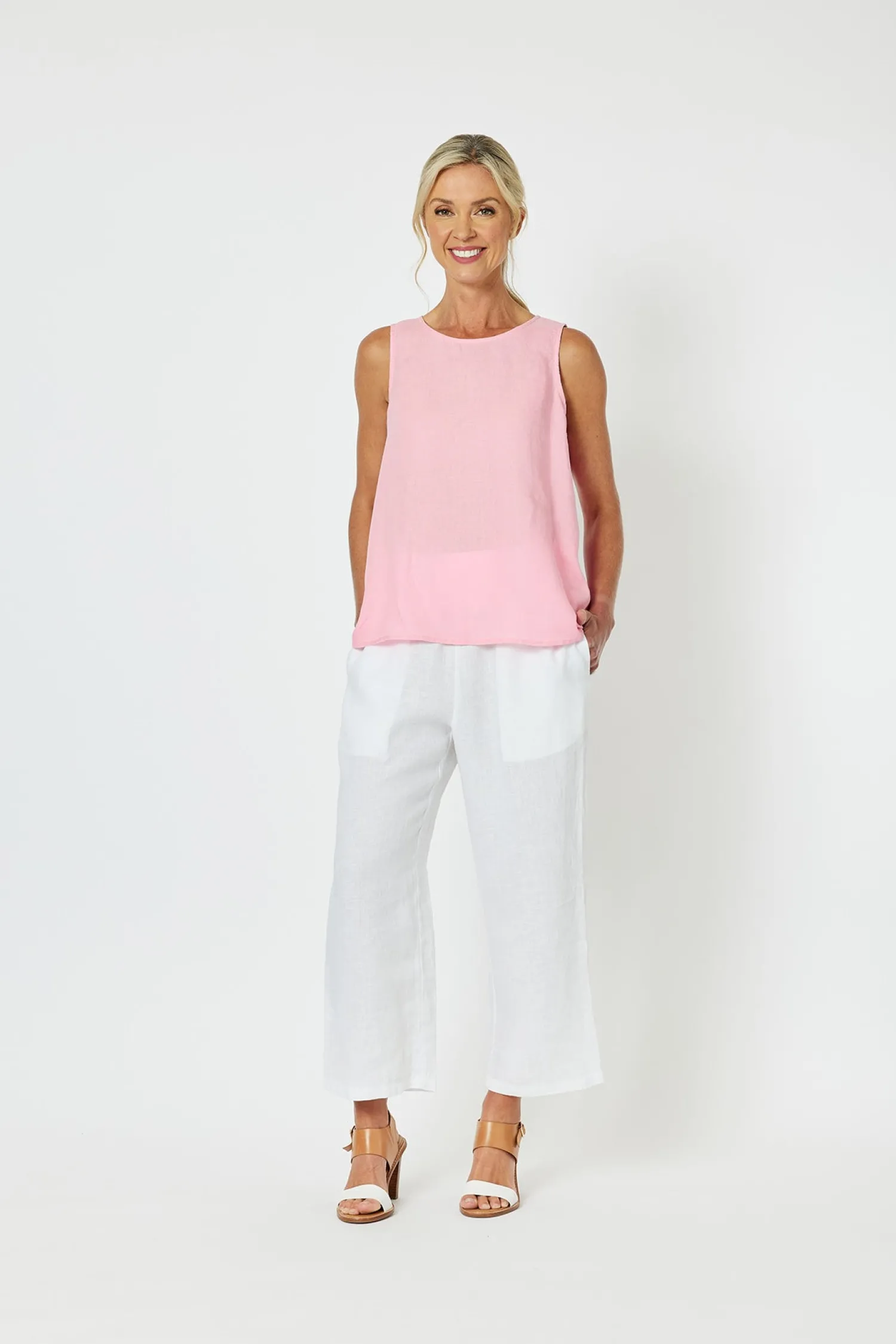Hot Lara Wide Leg Linen Pants - White - GS5 Linen Lovers|Ladies Pants