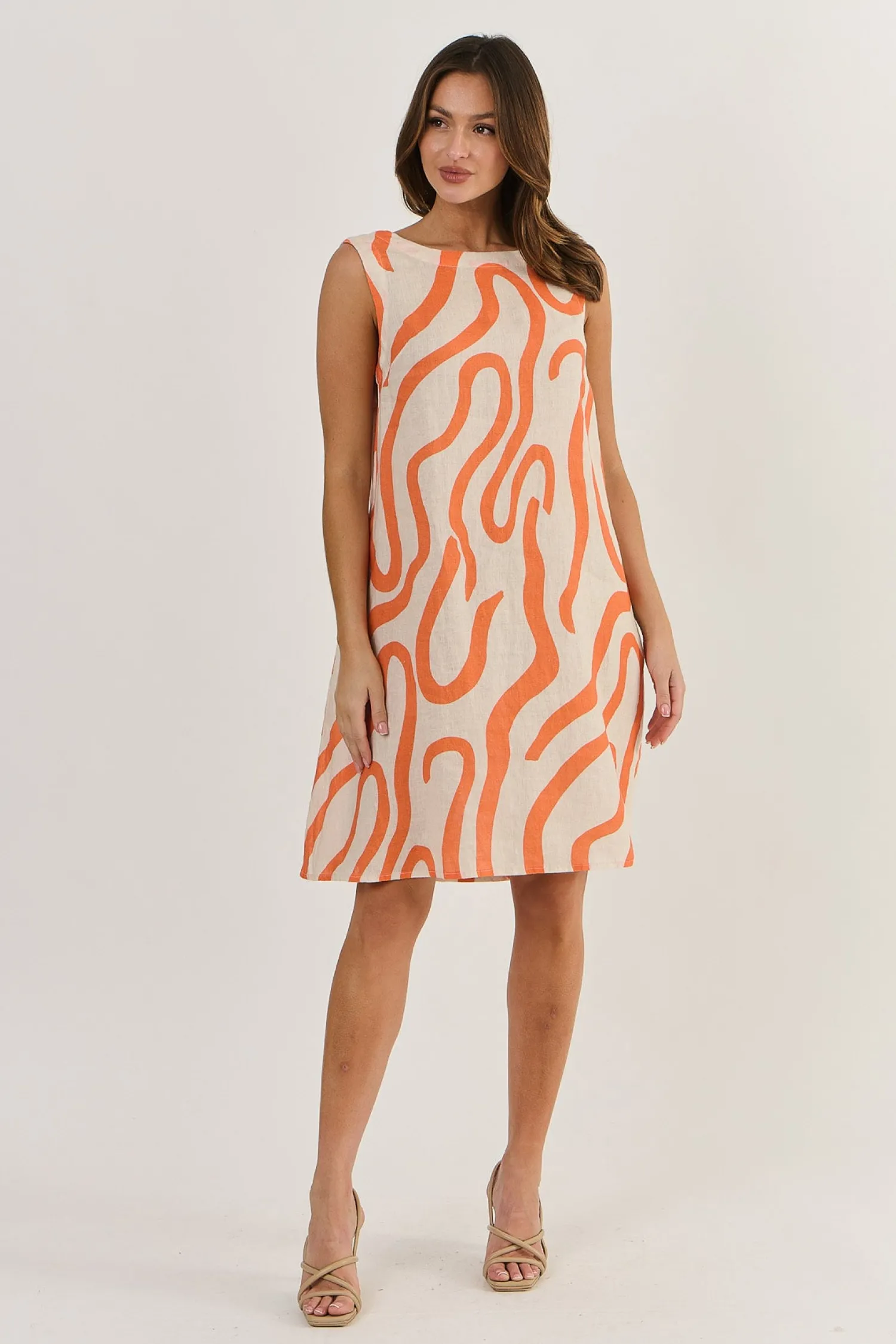 Larisa Linen Dress - Tamarind - OJ43 Dresses