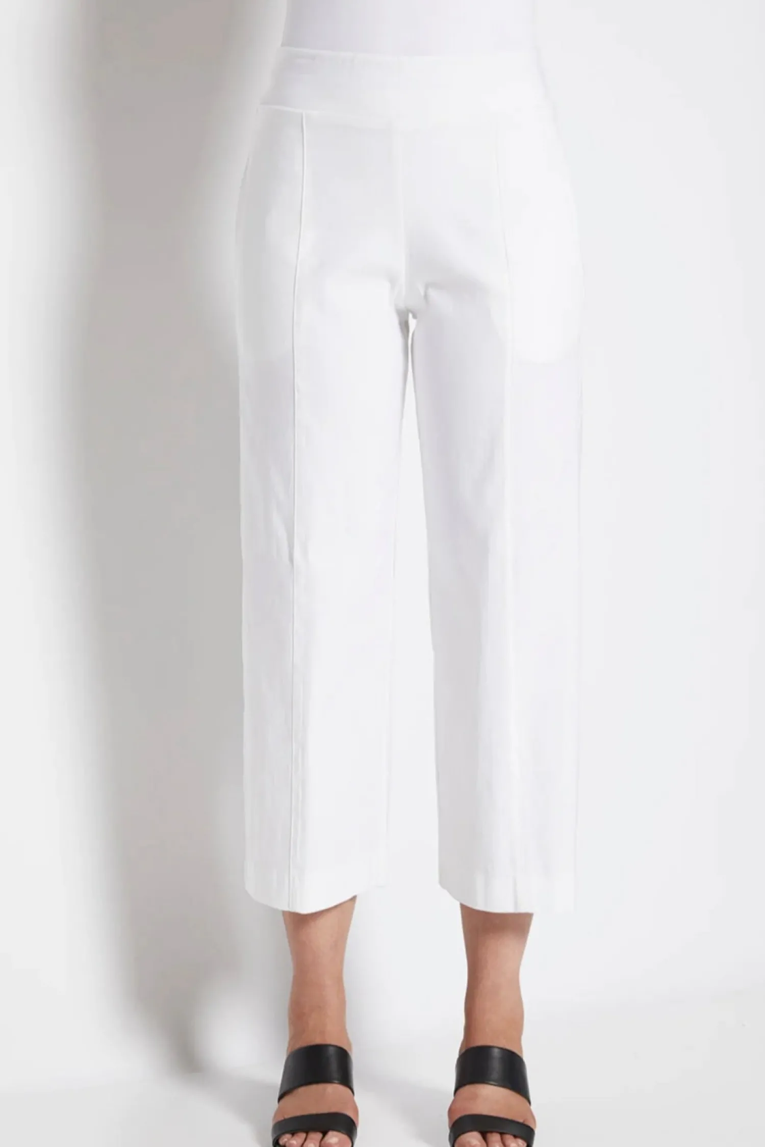 Larrie Bengaline Culotte Pant - White - PH25 Ladies Pants