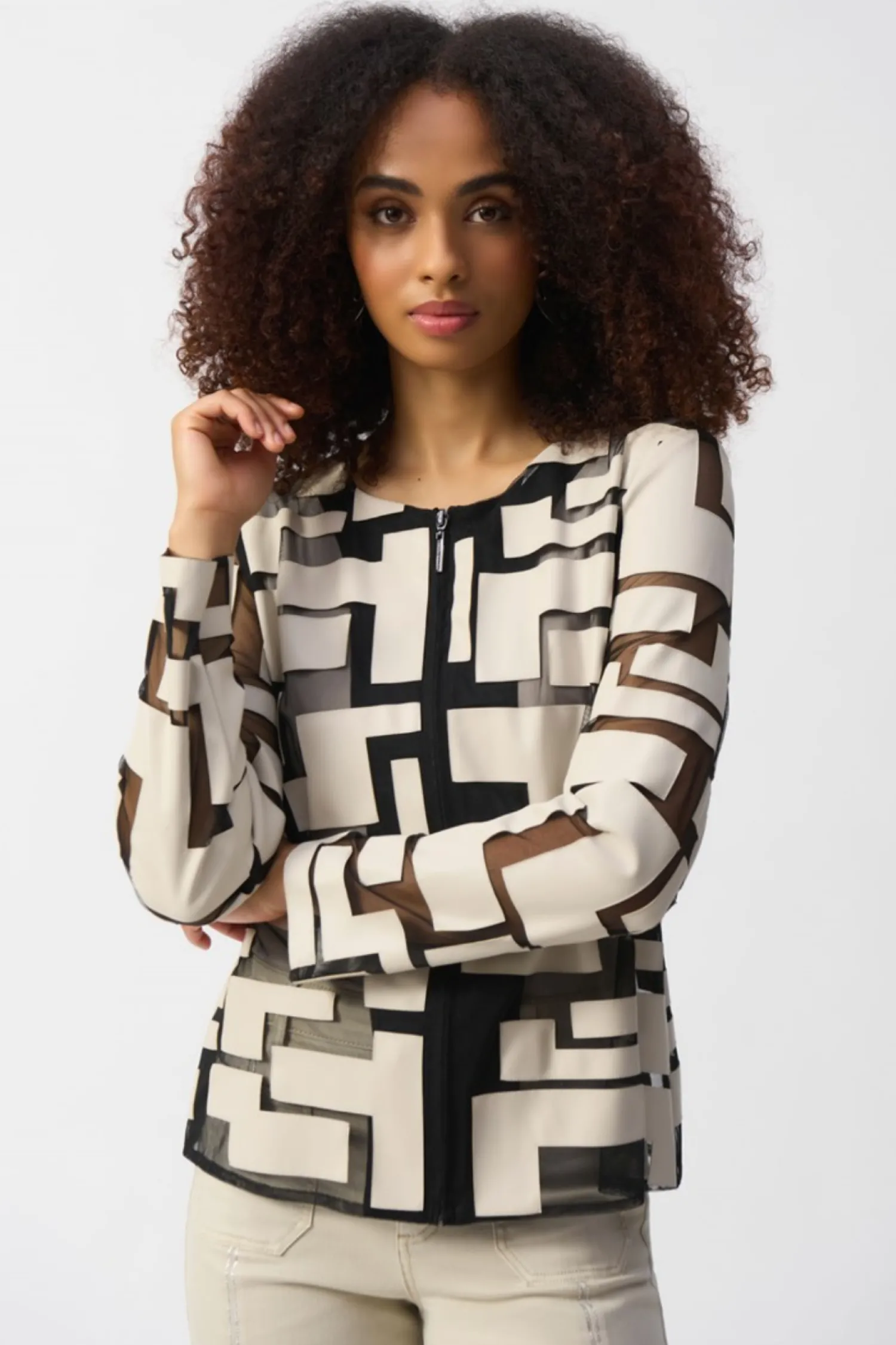 Clearance Leatherette Mesh Jacket - Moonstone - JR50 Coats & Jackets