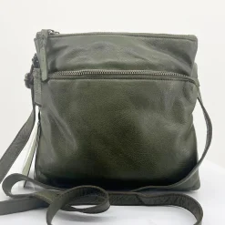 New Leonie Leather Cross Bag - Olive - ML23 Handbags