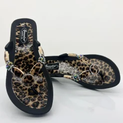 New Leopard Thong - Black - GC3 Wedges|Sandals
