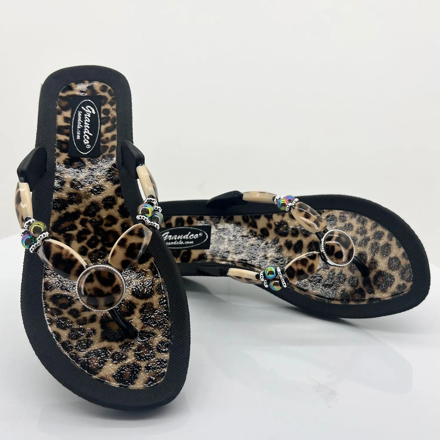 New Leopard Thong - Black - GC3 Wedges|Sandals