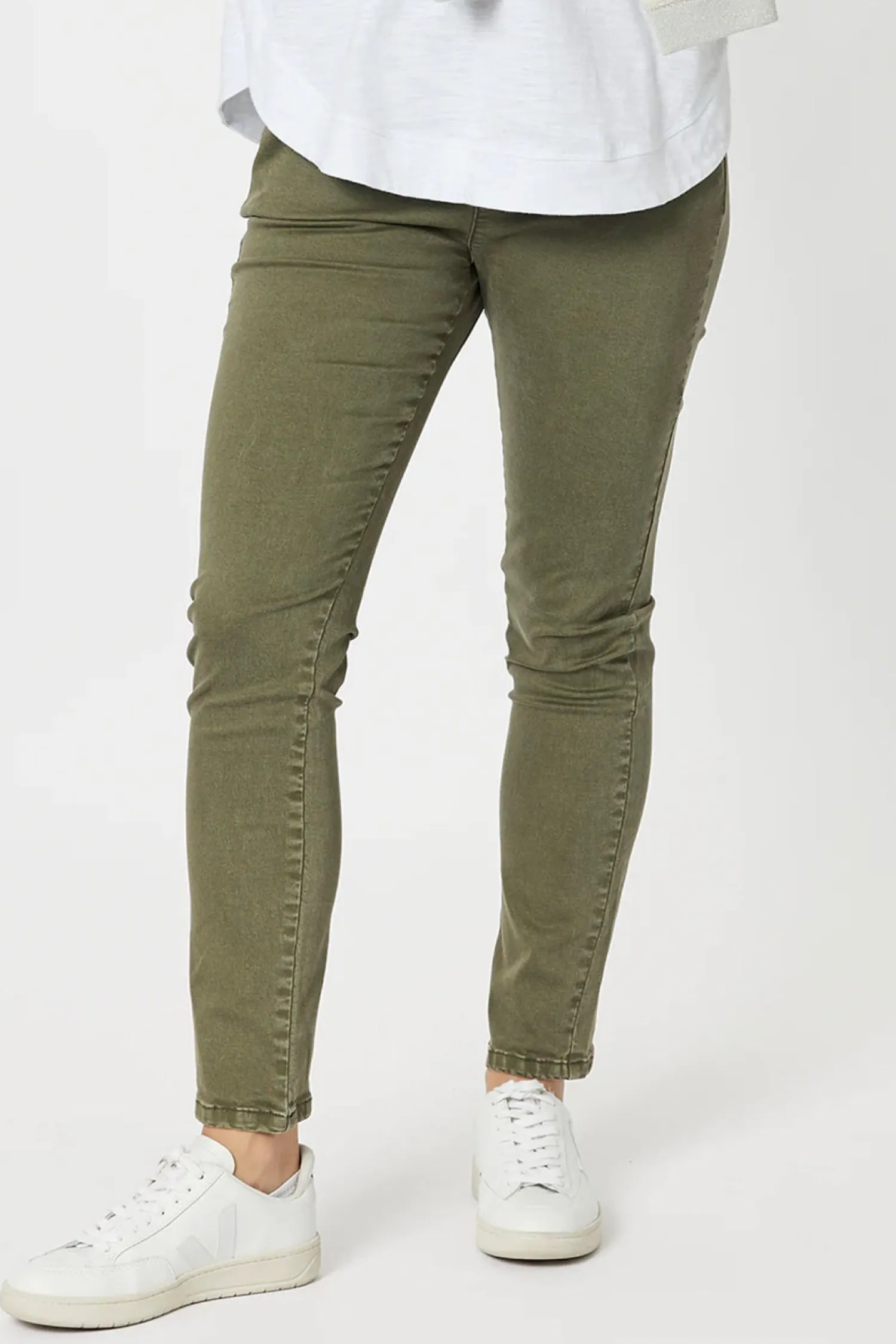 Lily Pull On Slim leg Jeans - Khaki - TZ17 Women Women's Jeans