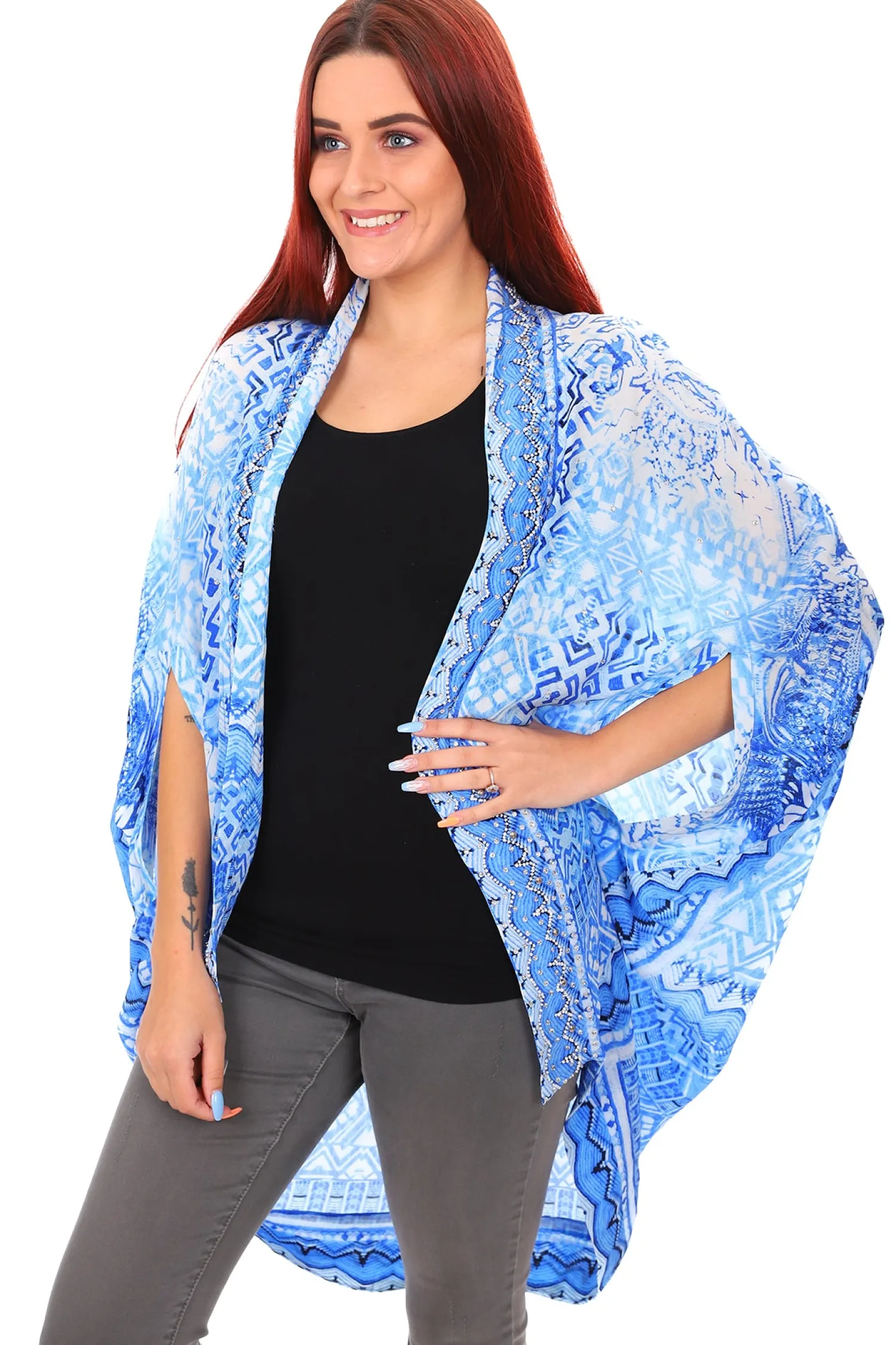 Best Lima Cape - Blue Coats & Jackets