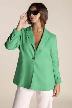 Discount Linen Blazer - Sea Green - TT10 Linen Lovers|Coats & Jackets