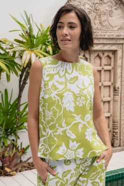 Sale Linen Shell Top - Vine - SS24 Linen Lovers|Shirts & Tops