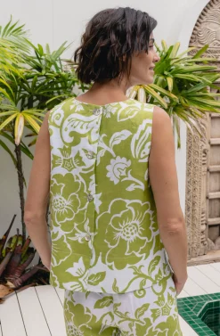 Sale Linen Shell Top - Vine - SS24 Linen Lovers|Shirts & Tops