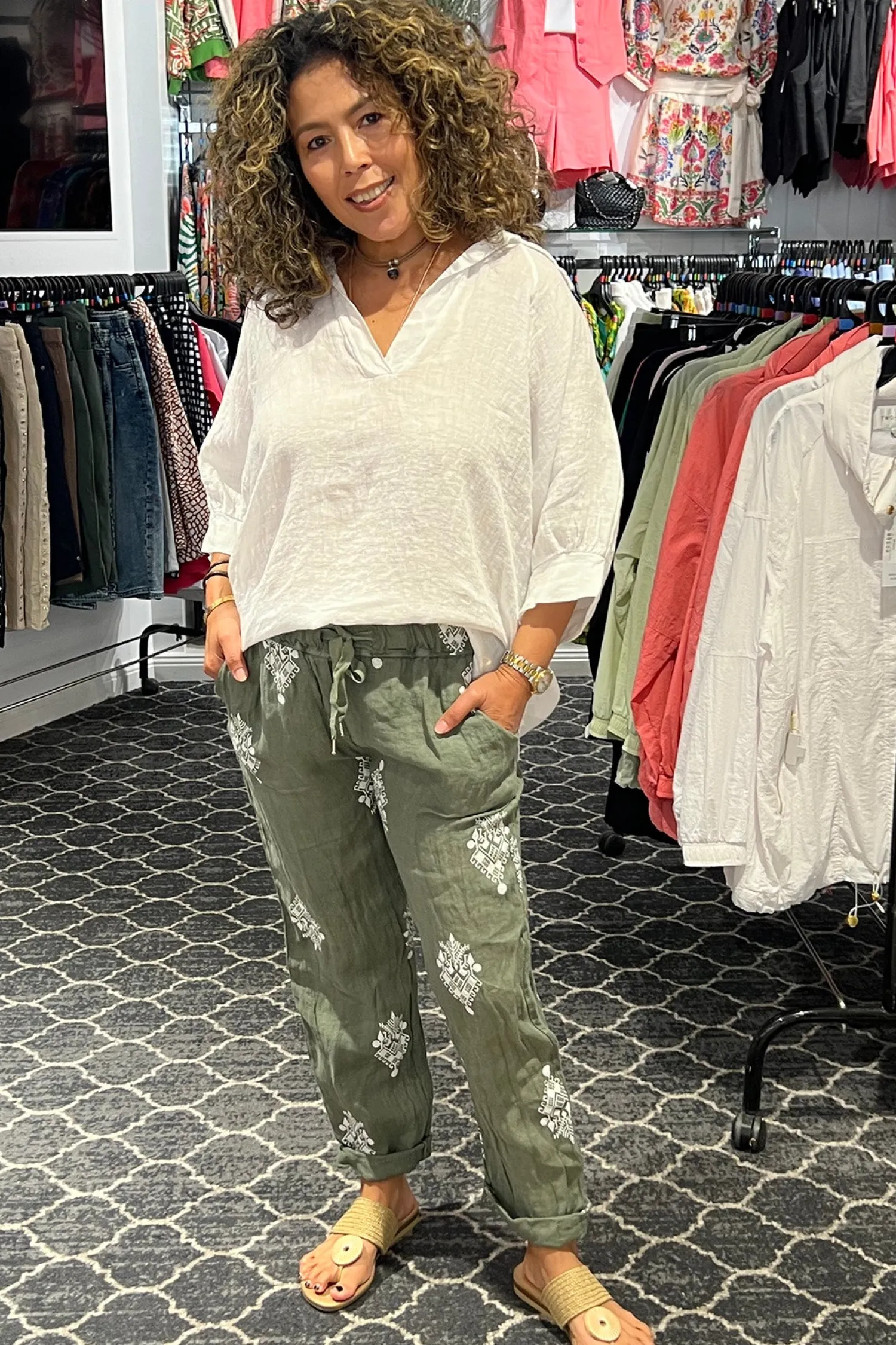 Hot Linen Top - White - CG45 Shirts & Tops|Linen Lovers
