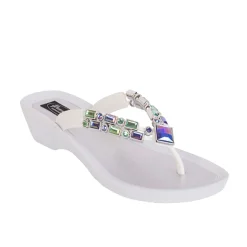 Clearance Lotus Thong - White - GC2 Wedges|Sandals