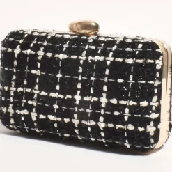 New Louisa Boucle Clutch - Black - AD7 Handbags