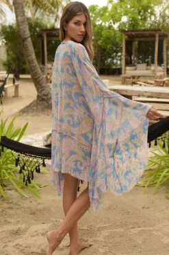 Clearance Madalena Short Kaftan - Blue - M30 Dresses