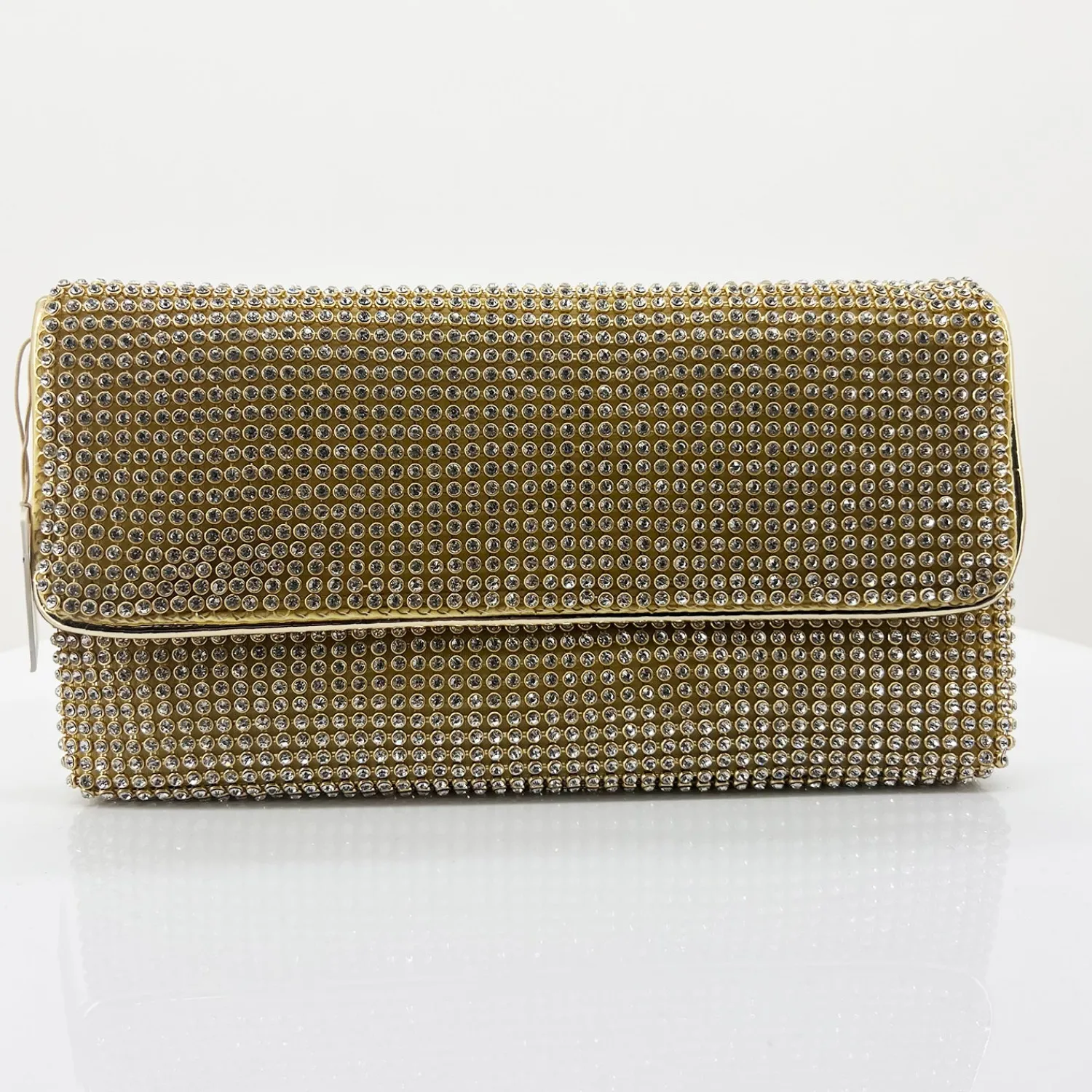 Clearance Malia Diamante Clutch - Gold - AD19 Handbags