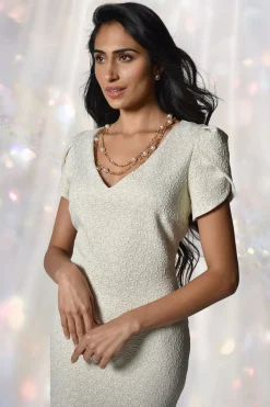 Online Metallic Knit Cocktail Set - Champagne - FL92 Weddings & Events