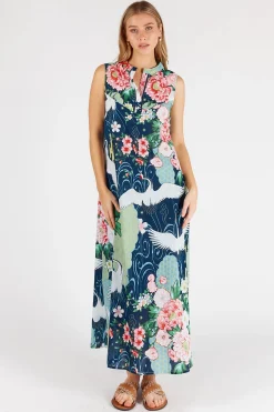 Outlet Mitzuki Maxi Dress - Navy - LL43 Dresses