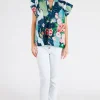 Clearance Mitzuki Ruffle Top - Navy - LL41 Shirts & Tops