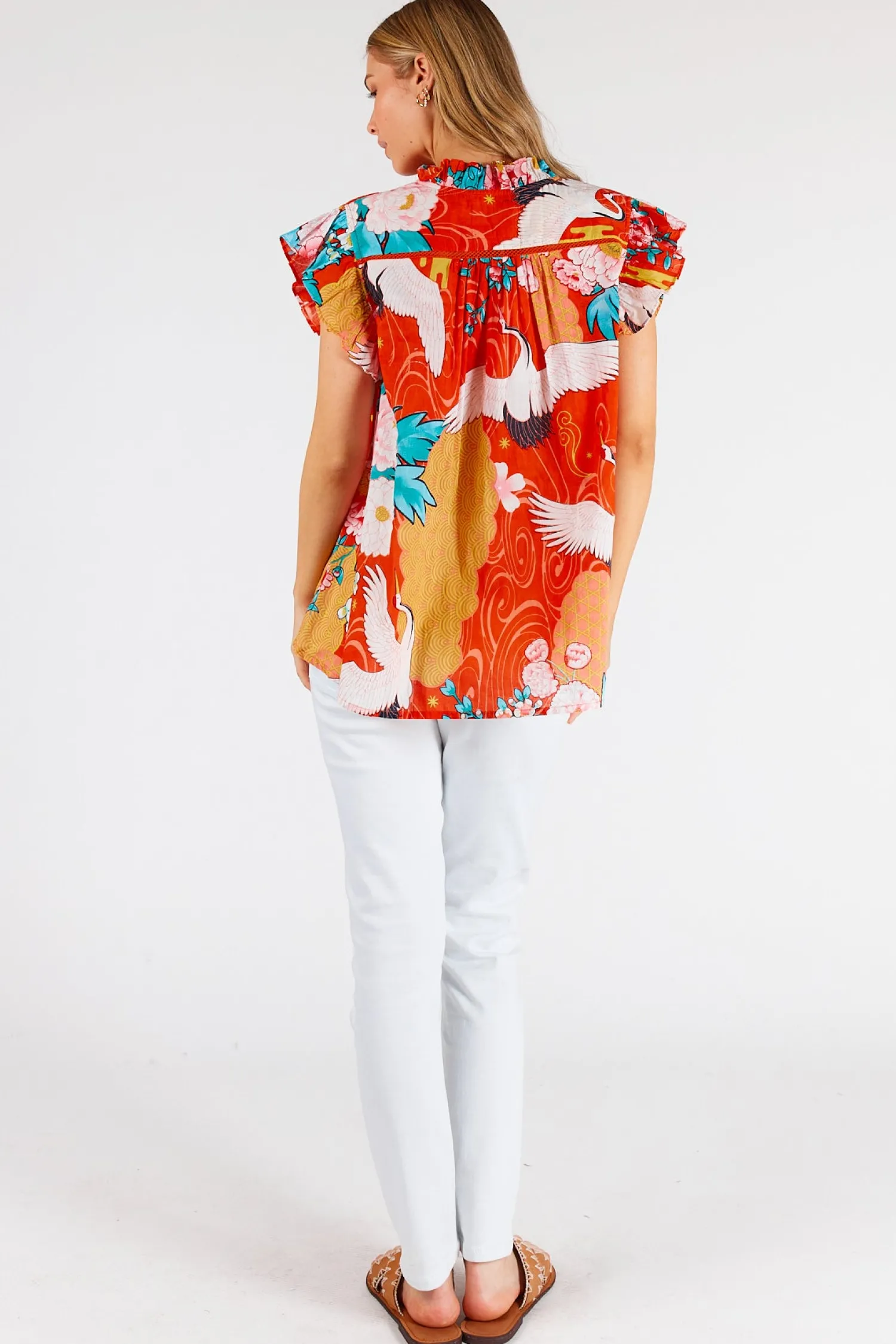 Hot Mitzuki Ruffle Top - Red - LL41 Shirts & Tops