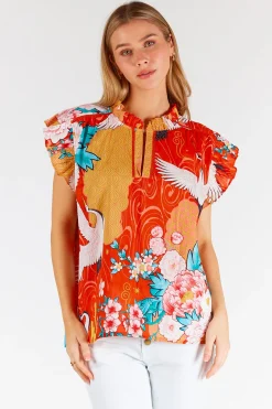 Hot Mitzuki Ruffle Top - Red - LL41 Shirts & Tops
