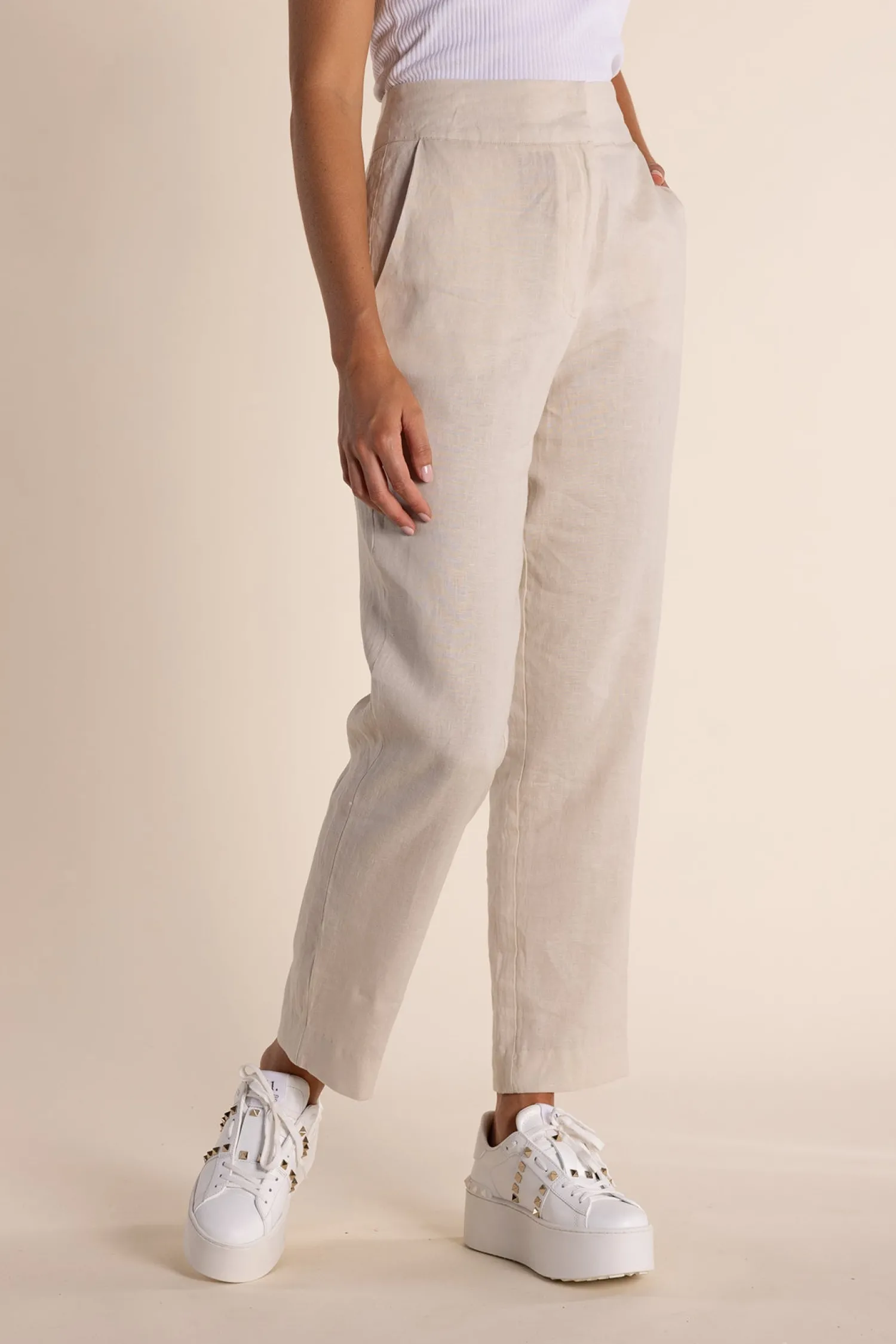 Sale Monique Linen Pant - Natural - TT7 Linen Lovers|Ladies Pants