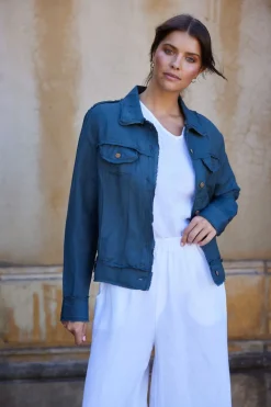 Clearance Monza Jacket - Slate - TS1 Linen Lovers