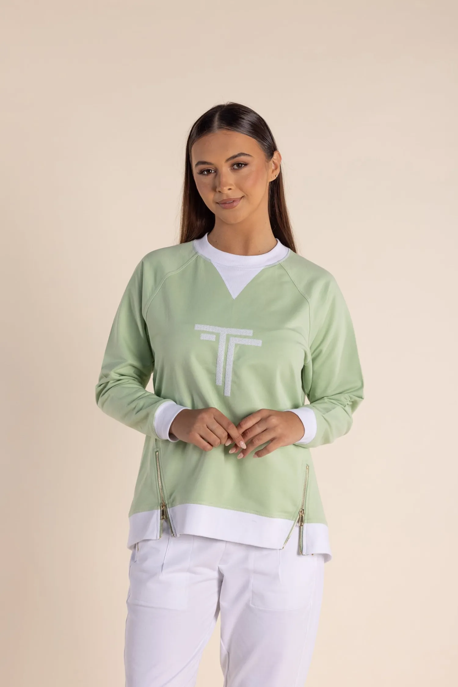 Best Naya Zip Sweat - Soft Green- TT54 Activewear