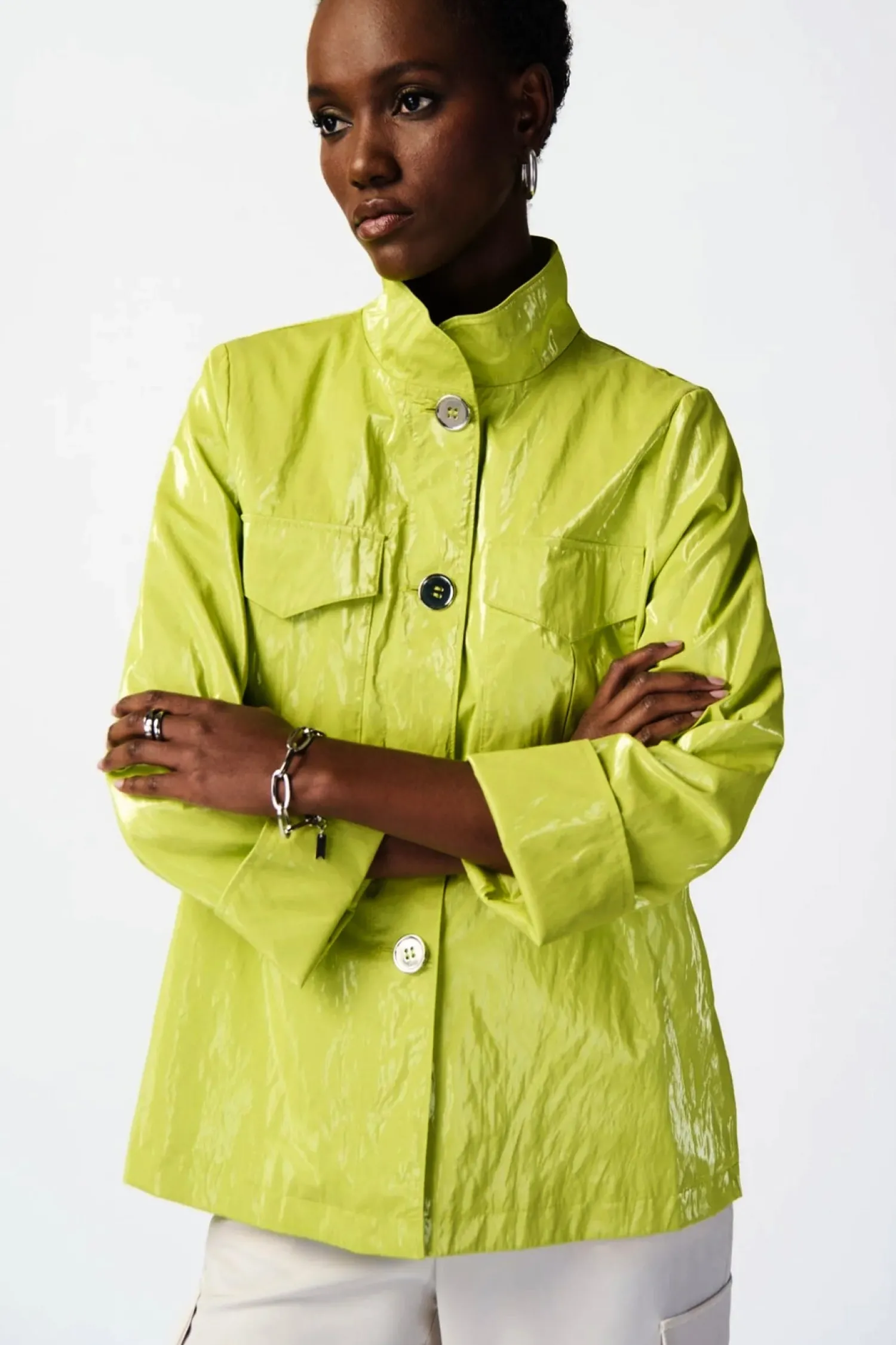 Hot Novelty Boxy Jacket - Key Lime - JR39 Coats & Jackets