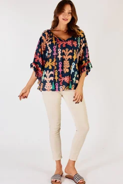 Discount Olivia Top - Navy - LL3 Shirts & Tops