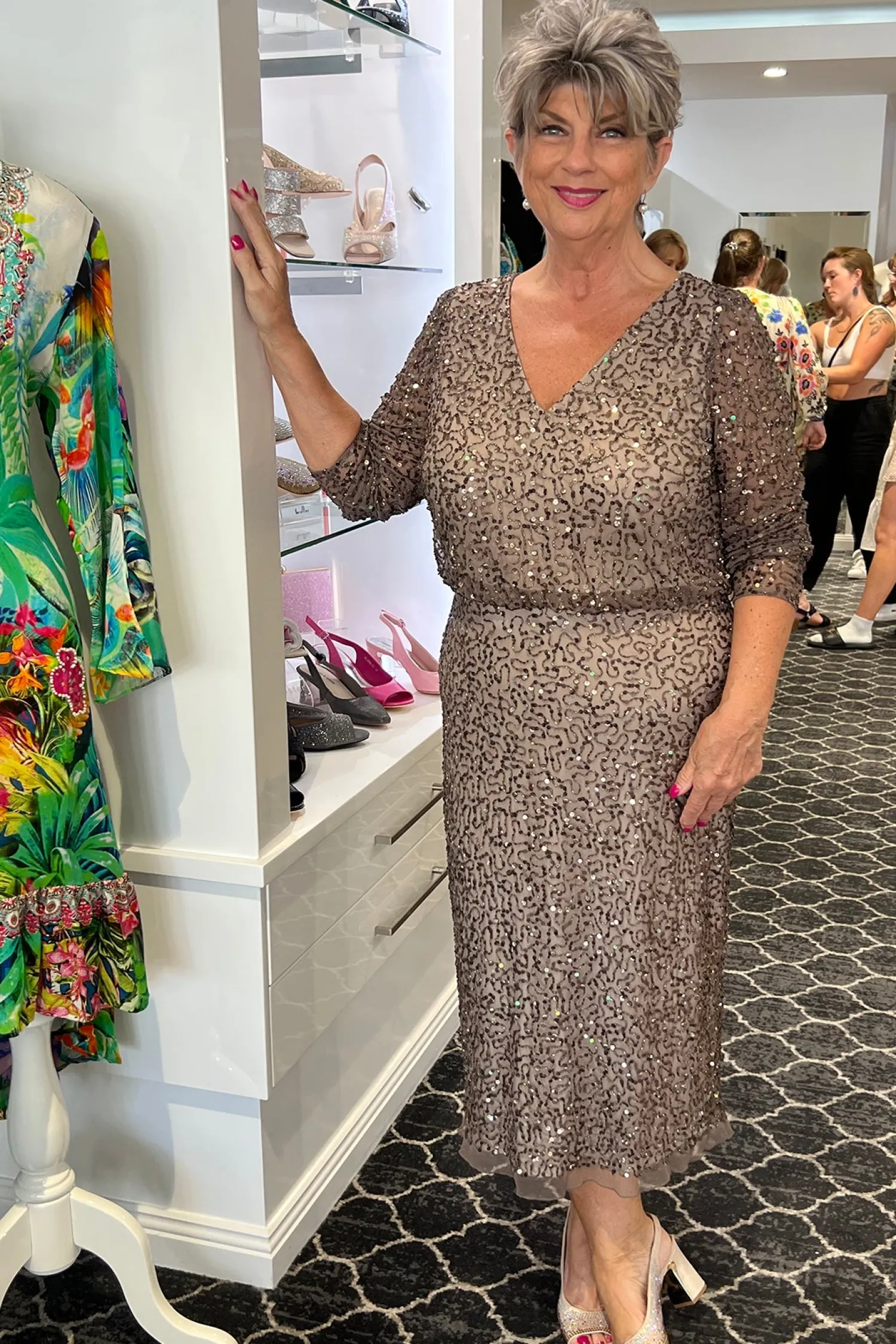 Sale Olympia Sequin Dress | Pewter | JH2 Weddings & Events
