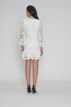 Discount Paris Puff Sleeve Dress - White - ROM43 Weddings & Events|Dresses