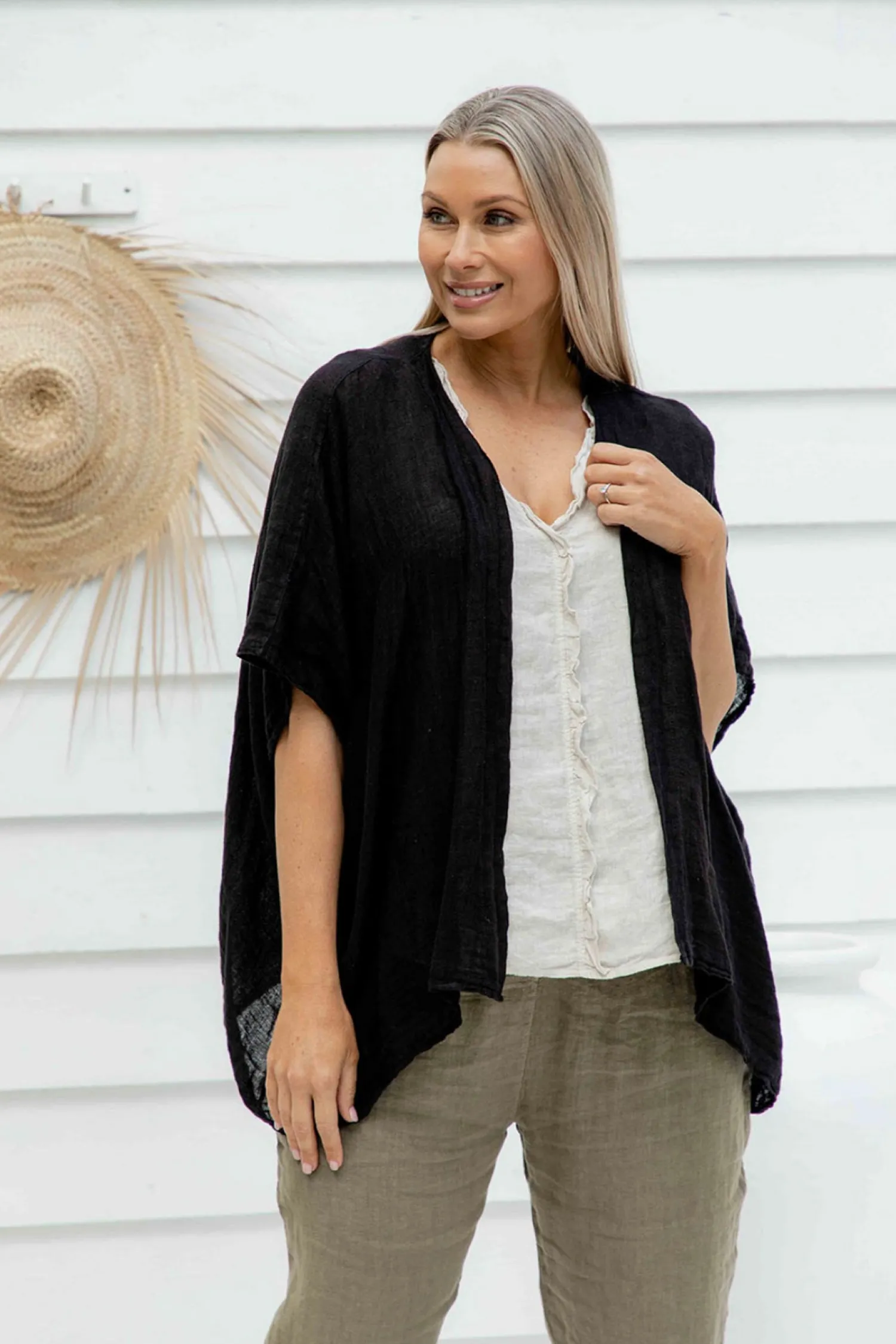 Pisa Jacket - Black - IC44 Linen Lovers|Coats & Jackets