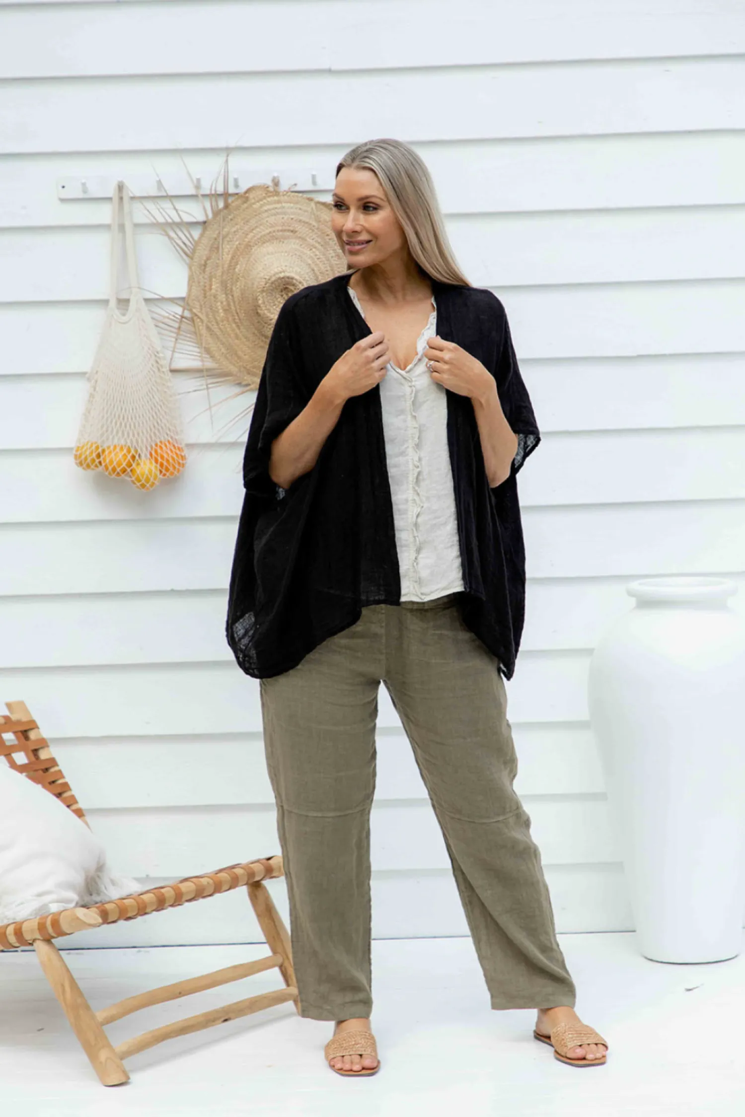 Pisa Jacket - Black - IC44 Linen Lovers|Coats & Jackets