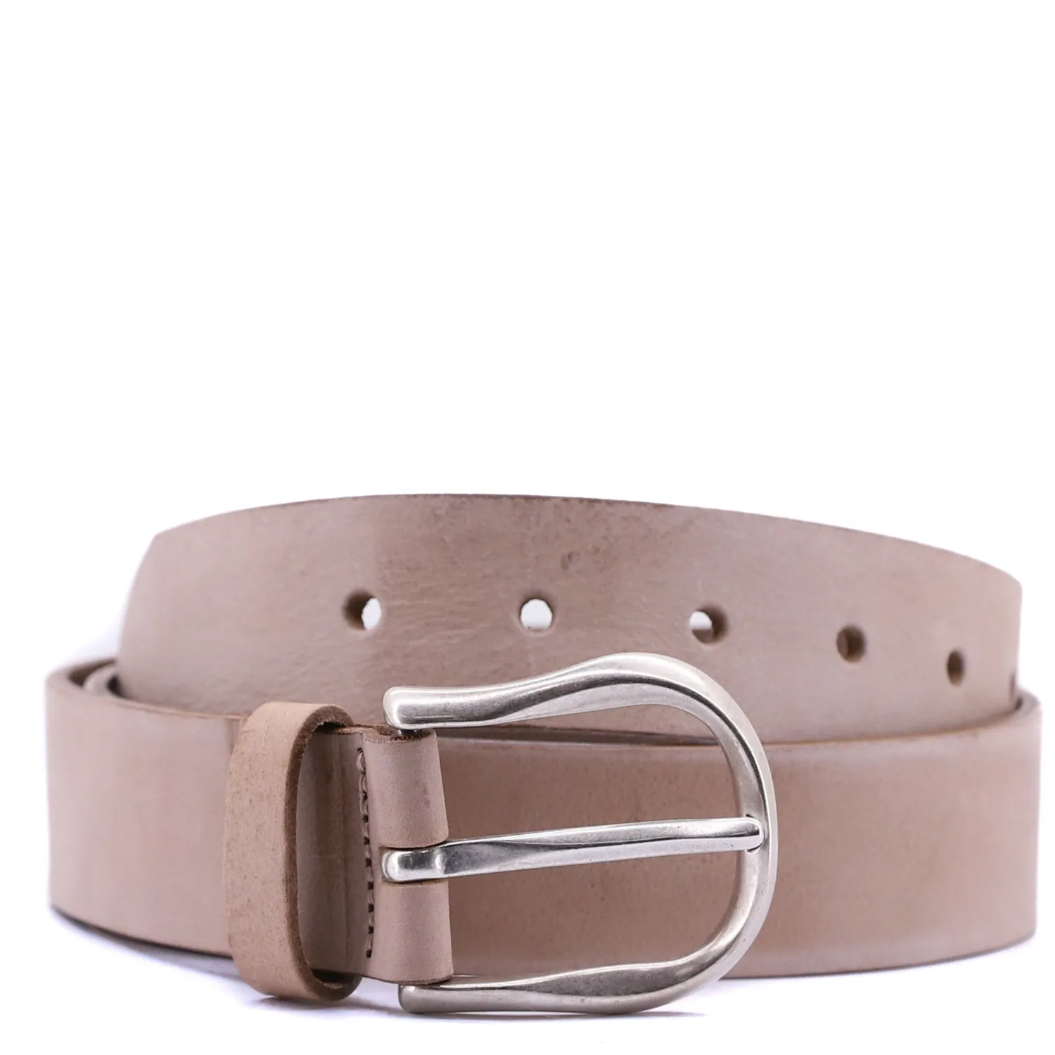 Online Polished Silver Buckle Belt | Taupe Belts