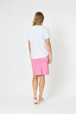Hot Portia Denim Skirt - Hot Pink - TZ3 Skirts