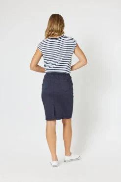 Hot Portia Denim Skirt - Navy - TZ3 Skirts