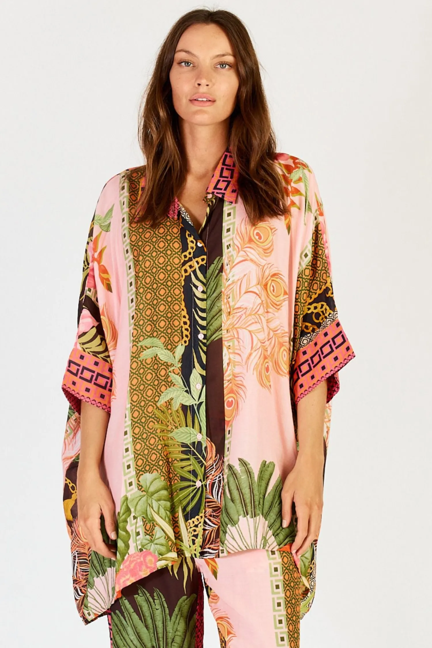Clearance Ravello Kaftan Shirt - Blush -LS13 Shirts & Tops