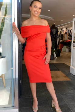 Hot Rome Off The Shoulder Dress | Red | ROM1 Weddings & Events