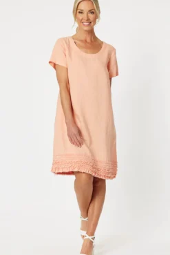 Ruffle Hem Dress - Mandarine - GS11 Dresses