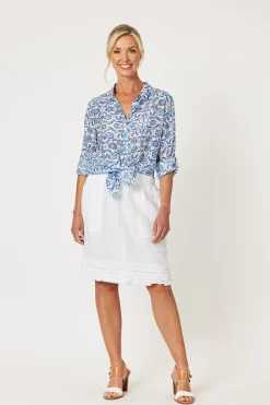 Best Ruffle Linen Skirt - White - GS22 Linen Lovers|Skirts